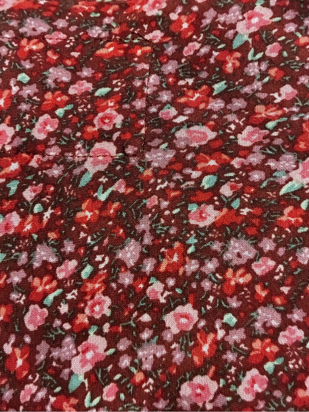 Aeropostale Rust Floral Crop Button-Down Shirt - Picture 3 of 4